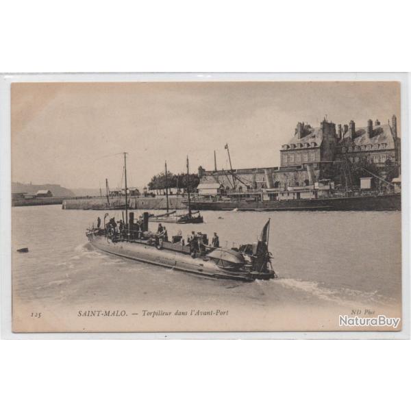 CPA - Marine Militaire - SAINT-MALO - Torpilleur dans lAvant - Port  N3858