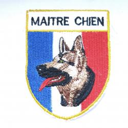 Ecusson tissu Maitre chien dimension 6.5 x 9 cm ref bo  158