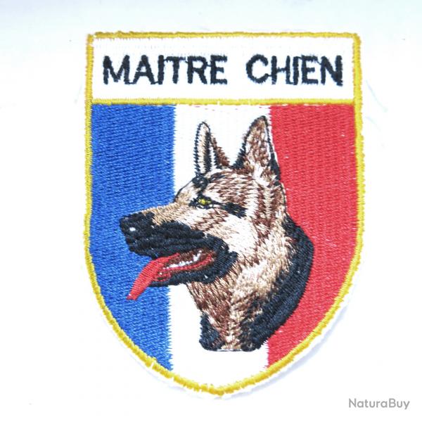 Ecusson tissu Maitre chien dimension 6.5 x 9 cm ref bo  158