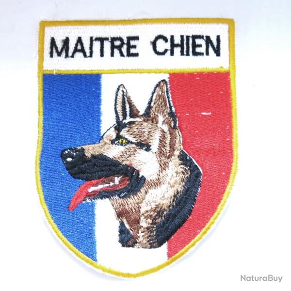 Ecusson tissu Maitre chien dimension 12 x 9 cm  ref bo  158