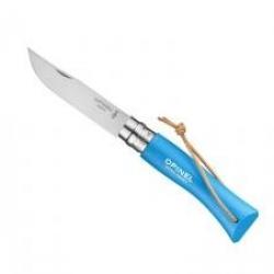 Couteau OPINEL COLORAMA n° 7 VRI, lame inox, manche 10 cm charme lasuré cyan