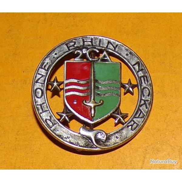 2 Corps d'Arme, RHONE RHIN NECKAR, mail rouge et vert, rondache marque RHIN RHONE NECKAR cu rou