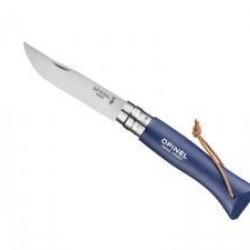Couteau OPINEL COLORAMA n° 8 VRI, lame inox, manche 11 cm charme lasuré bleu foncé