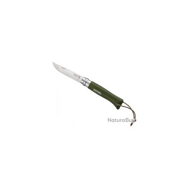 Couteau OPINEL COLORAMA n 8 VRI, lame inox, manche 11 cm charme lasur kaki