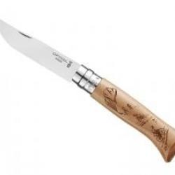 Couteau OPINEL SPORT n° 8 VRI, lame inox, manche 11 cm hêtre, gravure laser, décor vélo