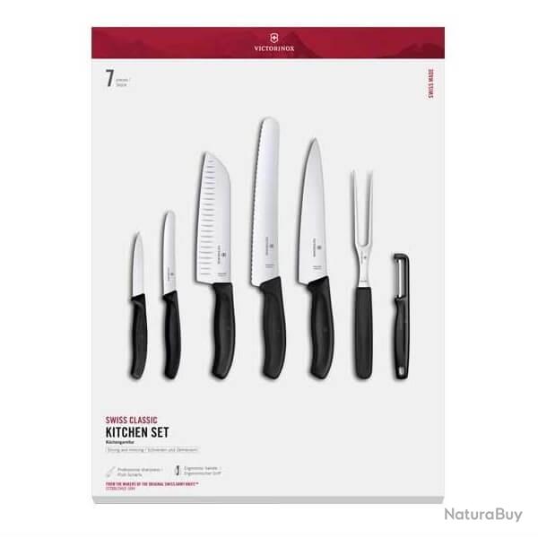 6.7133.71G Set de cuisine 7 pices Victorinox SwissClassic noir