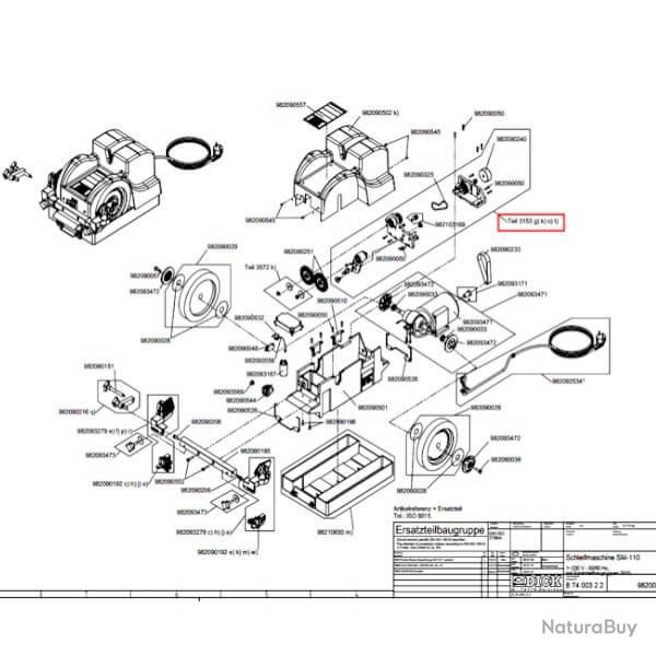 9 8210 3153 Unit complte de repassage pour SM110