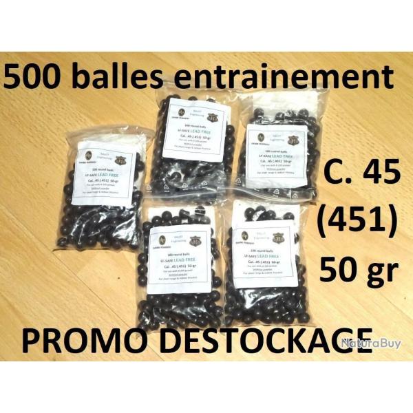 500 balles rondes entrainement calibre 45 (451) PEDERSOLI 15.00 Euros !! poudre noire (SI389)