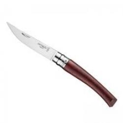 Couteau OPINEL N°8, lame 8 cm effilée inox poli glace, manche 10 cm padouk, virole tournante