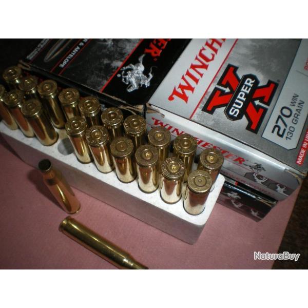 89  douilles calibre 270 WINCHESTER, de marque  WINCHESTER  livrer  SANS  BOITE