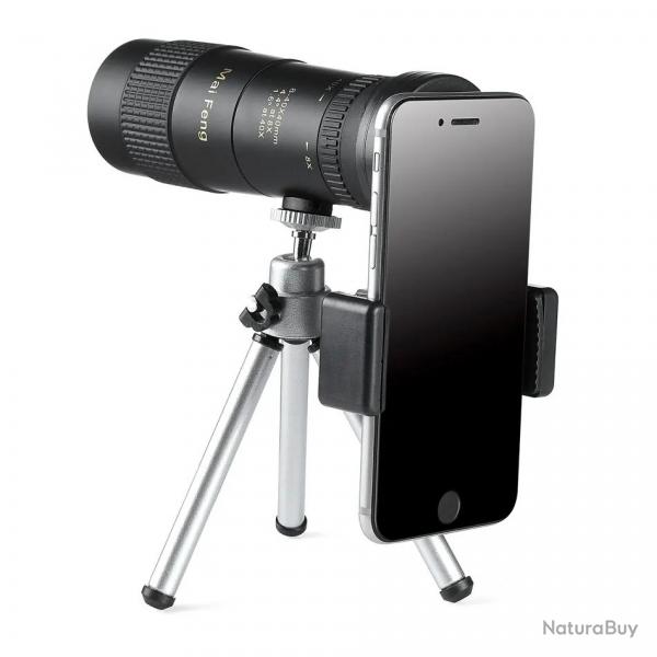 Tlescope Monoculaire 8-40x40 HD tanche Compact Rtractable + Trpied & Clip Tlphone Vision Noctu