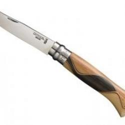 Couteau OPINEL n° 8 VRI lame inox poli glace, manche 11 cm marqueterie, virole tournante, en coffret