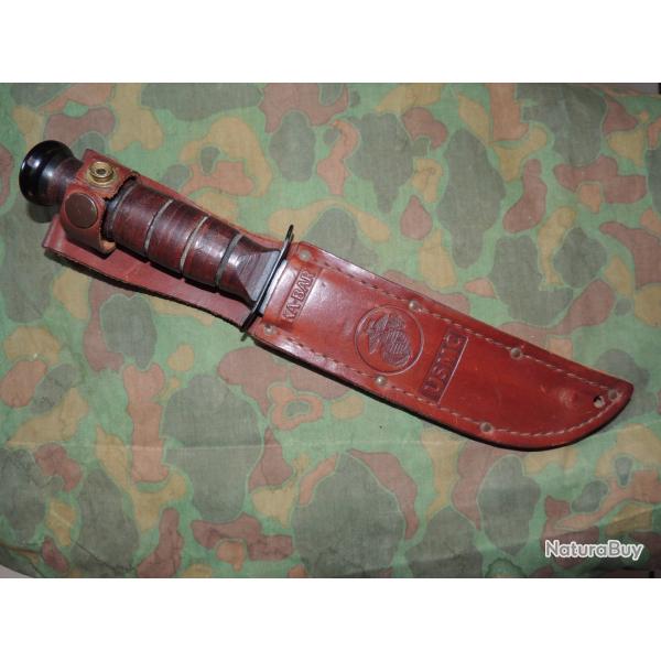TRES BEL ANCIEN  COUTEAU DE COMBAT U.S.M.C. / MARINE CORPS W.W.2 / KA - BAR