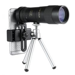 Télescope Monoculaire Rotatif 10-300x40 HD Objectif Zoom Étanche Prisme BAK4 Photo &Observation Noir