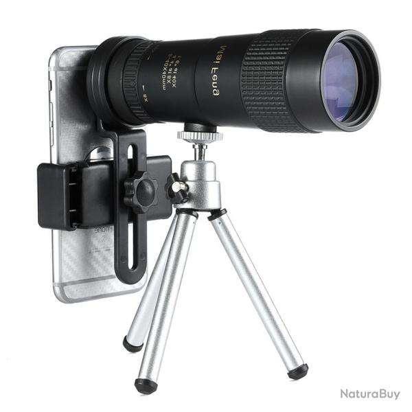Tlescope Monoculaire Rotatif 10-300x40 HD Objectif Zoom tanche Prisme BAK4 Photo &Observation Noir