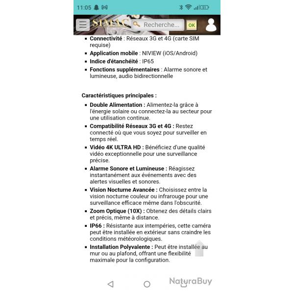 CAMERAS OCCASION NUMAXES 360 4K