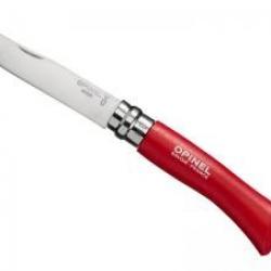 Boîte présentoir de 6 couteaux Mon premier OPINEL n°7 VRI lame inox manche charme lasuré rouge