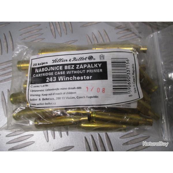 Lot de 80 tuis / douilles neufs cal 243 Winchester  45 euros!!!