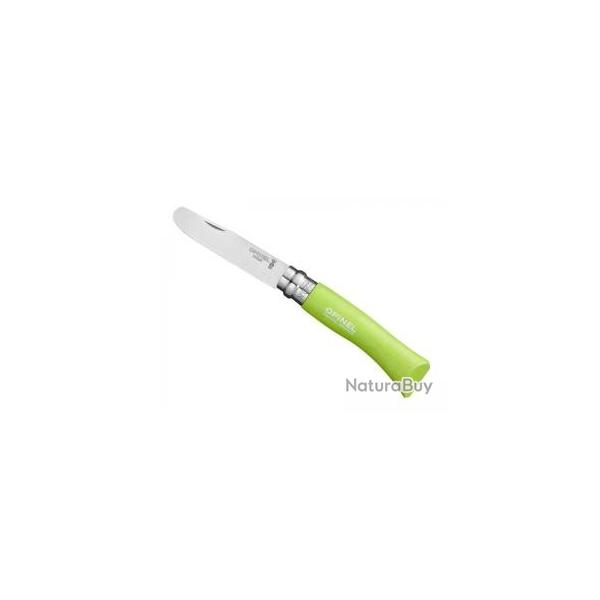 Bote prsentoir de 6 couteaux Mon premier OPINEL n7 VRI lame inox manche charme lasur vert pomme