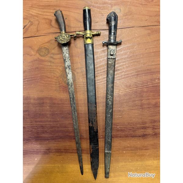 lot de 3 dagues de chasse
