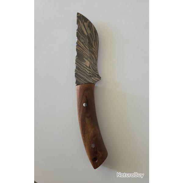Couteau De Chasse forg  la main Damas