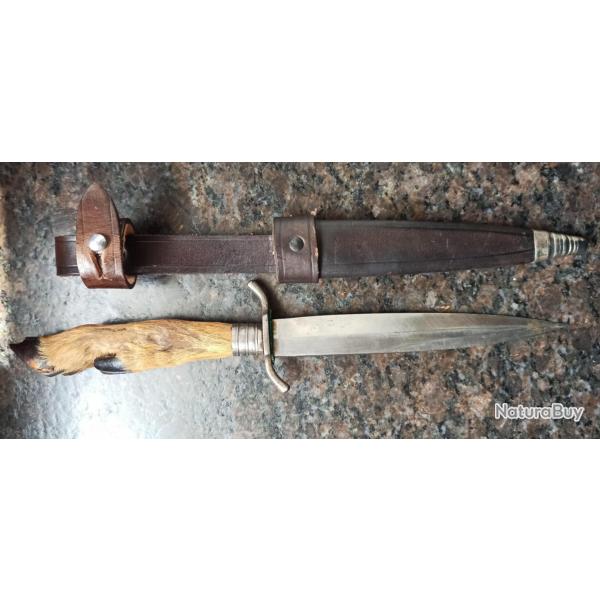 couteau / dague tranche allemande  1914-18 achat perso " manche en chevreuil"