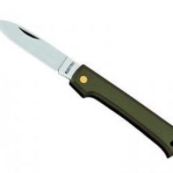 Couteau bricoleur, lame inox, manche 11 cm nylon vert.