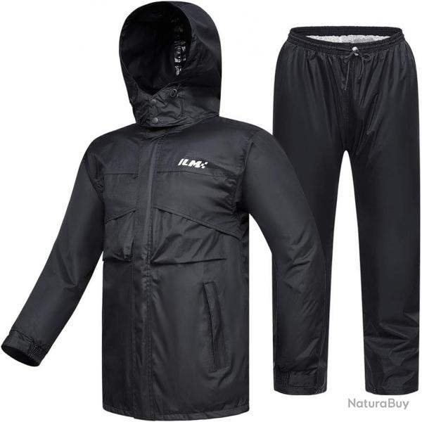 Combinaison Pluie Impermable Moto Homme, 6 Poches, Ensemble de 2 Pices