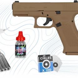 Pack Bronze Pistolet Glock 19 X cal BB 4.5 mm à culasse fixe Umarex