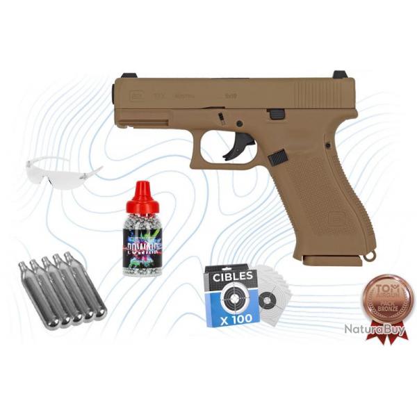 Pack Bronze Pistolet Glock 19 X cal BB 4.5 mm  culasse fixe Umarex