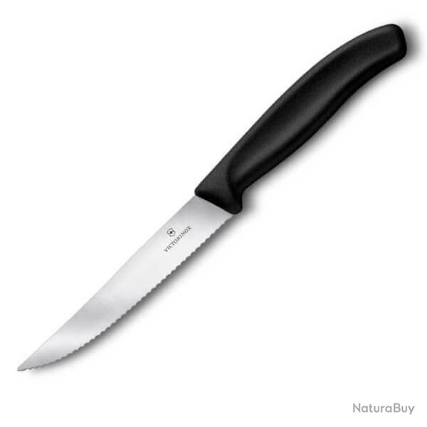 6.7933 6 couteaux crants steak/pizza Victorinox Swissclassic 12cm noir