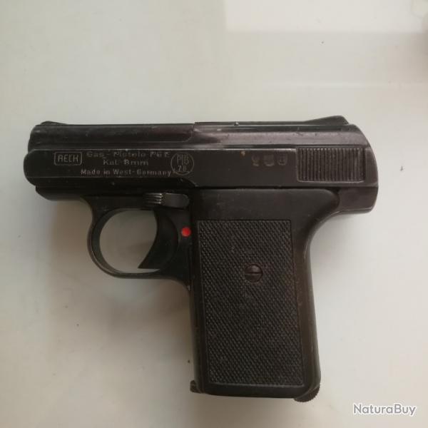 pistolet alarme starter RECK gaz pistol P6E cal calibre 8mm made in West Germany PTB 78
