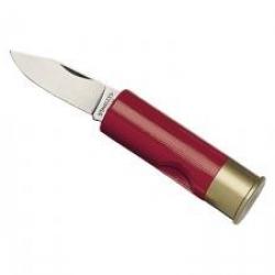 Couteau cartouche, lame inox, manche 6,5 cm rouge.