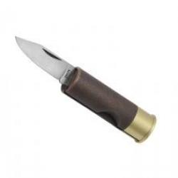 Couteau cartouche, lame inox, manche 6,5 cm façon cuivre.