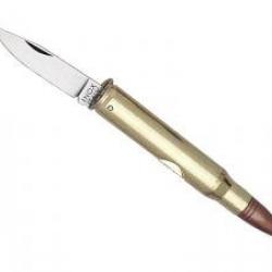 Couteau cartouche 30-06, lame inox, manche 8 cm.