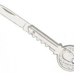 Couteau clé breloque, lame inox, manche 6 cm