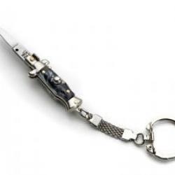 Couteau automatique porte-clés, lame inox, manche 4 cm ABS (coloris selon arrivage)