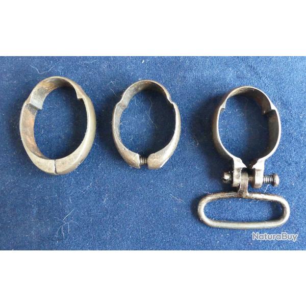 Jeu complet de 3 bague et grenadire pour fusil Enfield 1853