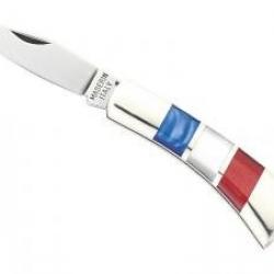 Canif bijou MASERIN, lame inox, manche 40 mm « drapeau français », en coffret.