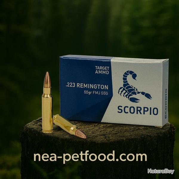 Munitions STV - Scorpio calibre 223 Rem FMJ 55Gr LOT DE 500