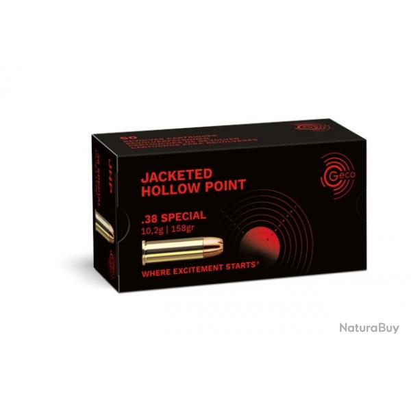 Munition Geco JHP 10.2g 158gr - Cal. 38 spcial x2 boites