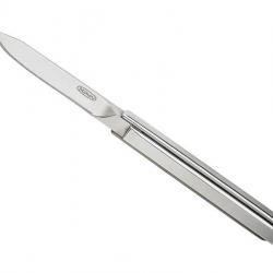 Couteau MIKOV « CUBE », lame acier inox 440, manche 8 cm acier inox.