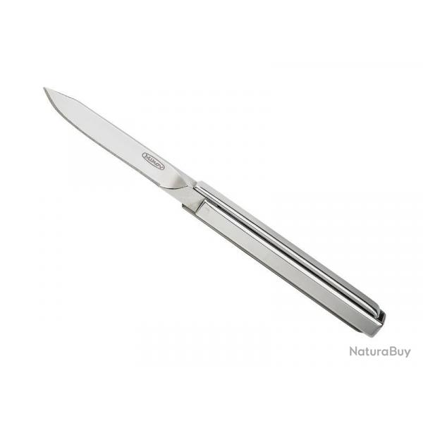Couteau MIKOV  CUBE , lame acier inox 440, manche 8 cm acier inox.