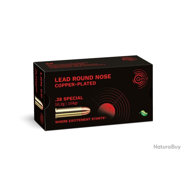 Munition Geco LRN CP 10.2g 158gr - Cal. 38 spcial x1 boite