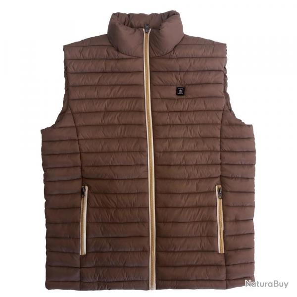 GILET CHAUFFANT ELECTRIQUE MARRON