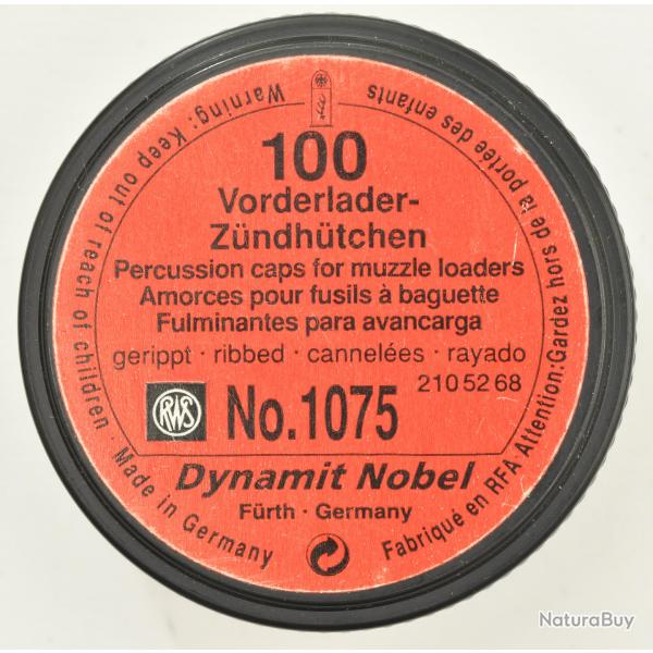 200 (2x100) amorces RWS canneles - poudre noire - N 1075