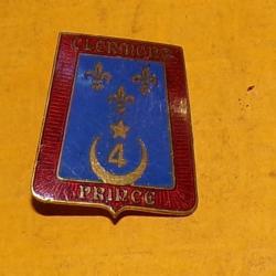 4° Chasseurs, Clermont Prince, émail bleu, guilloché, 2 boléros gravés, écu bordure rouge fond bleu