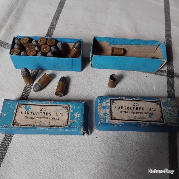 Cartouches 9mm - Revolver percussion centrale- poudre noire