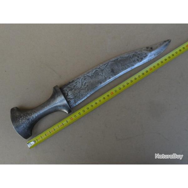 ancien couteau poignard sabre islamique ethnique ? jambiya grav desse lphant ...