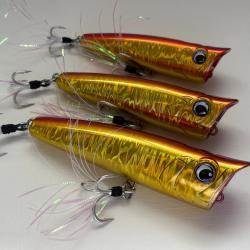 lot de 3 poppers couleur dorée